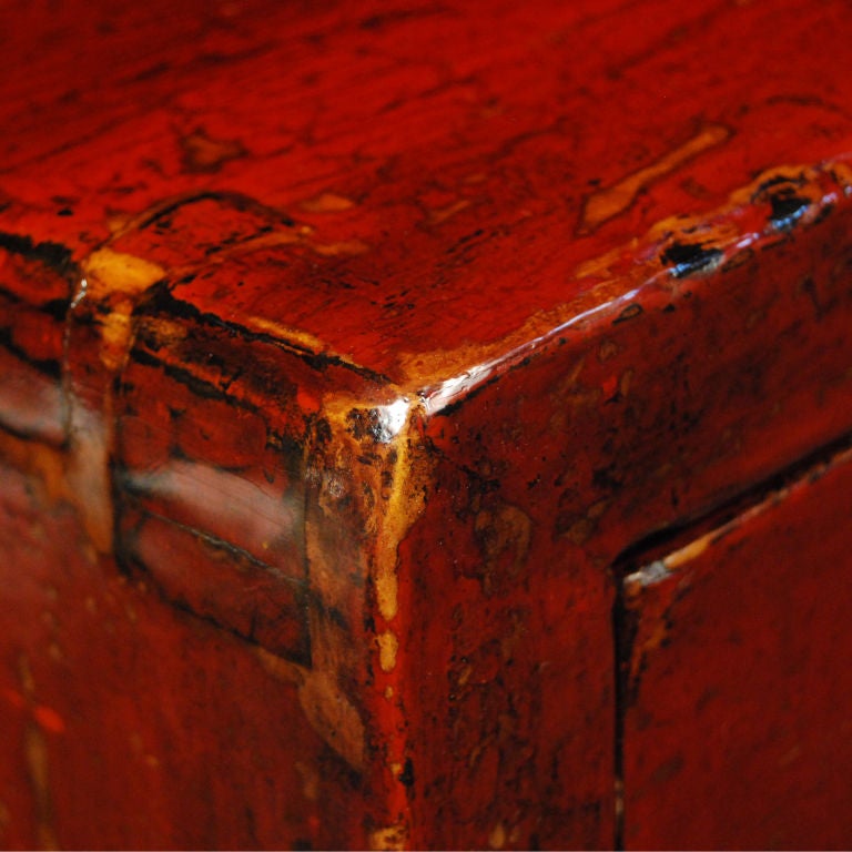 19th Century Chinese Red Lacquer Coffer 2