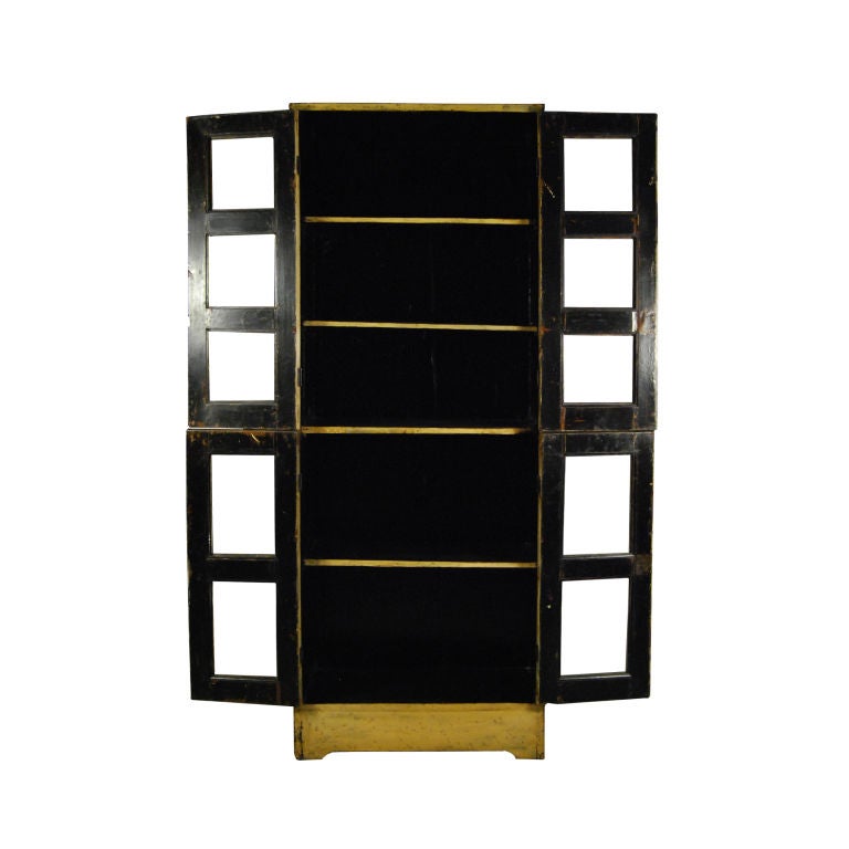 Early 20th Century Chinese Four Door Glass Front Cabinet