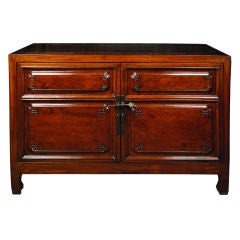 19th Century Chinese Low Cushion Paneled Chest (Pair Available)