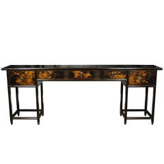 Antique 19th Century Chinese Gilt Lacquer Incense Table