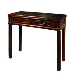 19th Century Chinese Two Drawer Table with Plum Blossom Legs