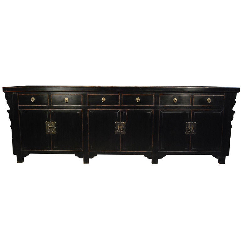 19th Century Chinese Black Lacquer Coffer