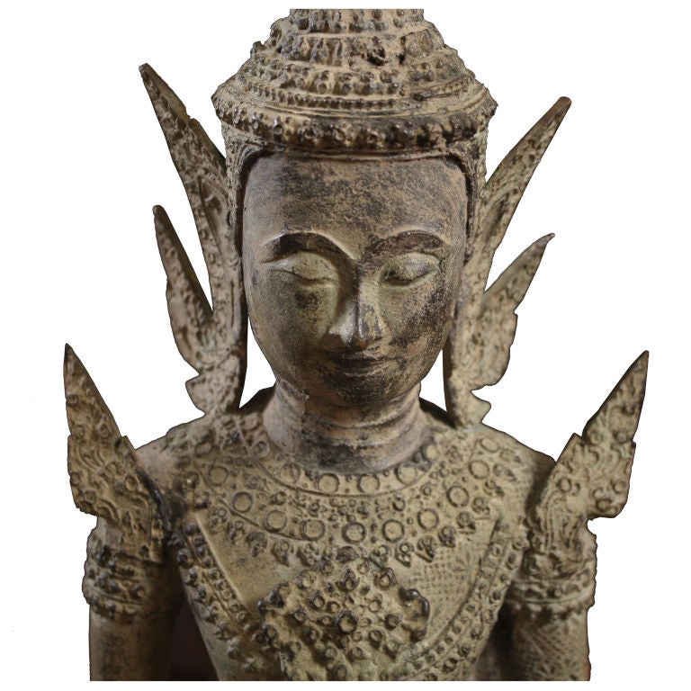 A monumental 19th century bronze Thai Buddha seated in meditation.<br />
<br />
Pagoda Red Collection #:  CB254<br />
<br />
<br />
Keywords:  Bronze, Buddha, statue, sculpture, Buddhist, Buddhism