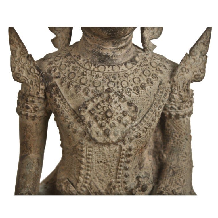 Monumental 19th Century Bronze Thai Buddha In Excellent Condition In Chicago, IL