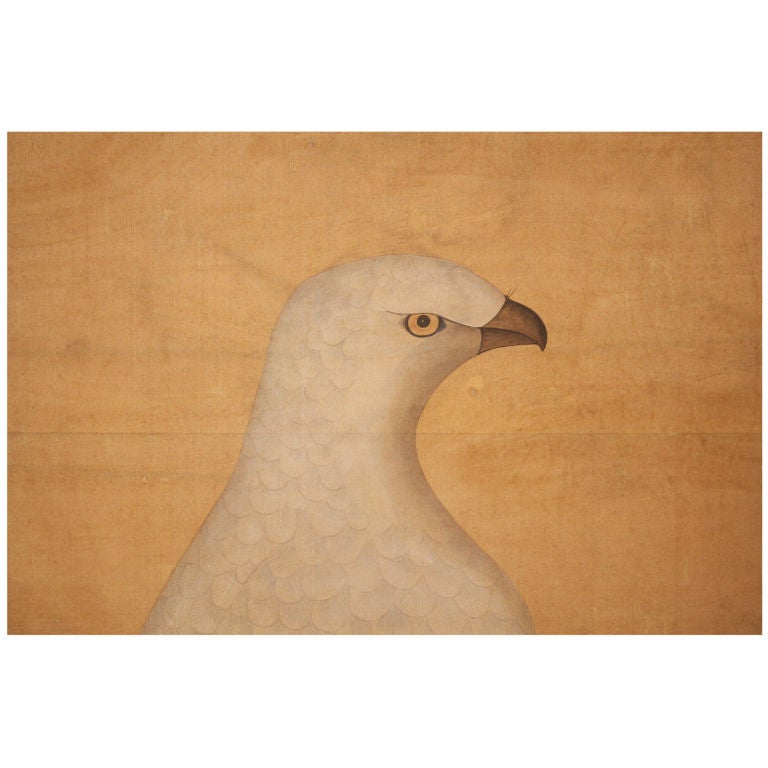 18th Century Japanese "Arctic Falcon" Painting