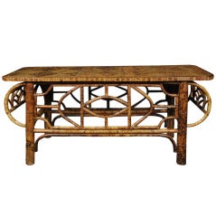 Early 20th Century Chinese Low Bamboo Table