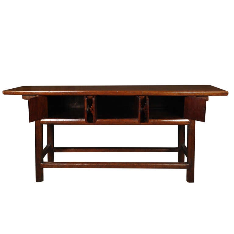 A provincial altar coffer from Dongbei Province, China. This table features six doors and is made of Chinese Northern Elm.

Pagoda Red Collection # BJC085