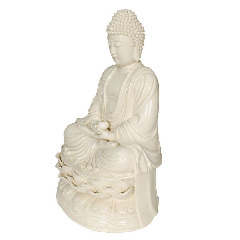 A blanc de Chine Buddha from Southern China. This Buddha is beautifully carved from porcelain and has great details.

Pagoda Red Collection # BJC029
