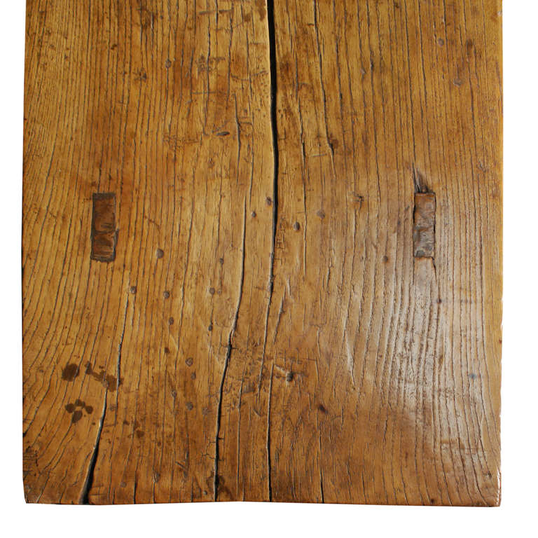 Elm 19th Century Chinese Plank Top Bench