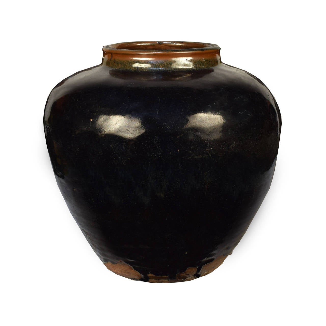 C. 1900 black glazed ceramic wine vessel from Northern China.

BJD088