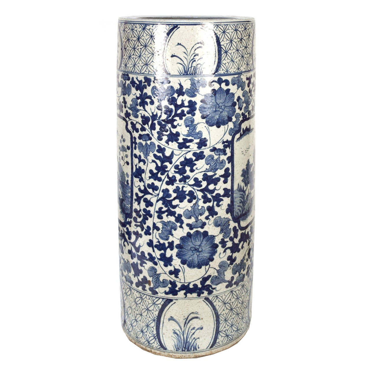 20th Century Chinese Blue and White Umbrella Containers