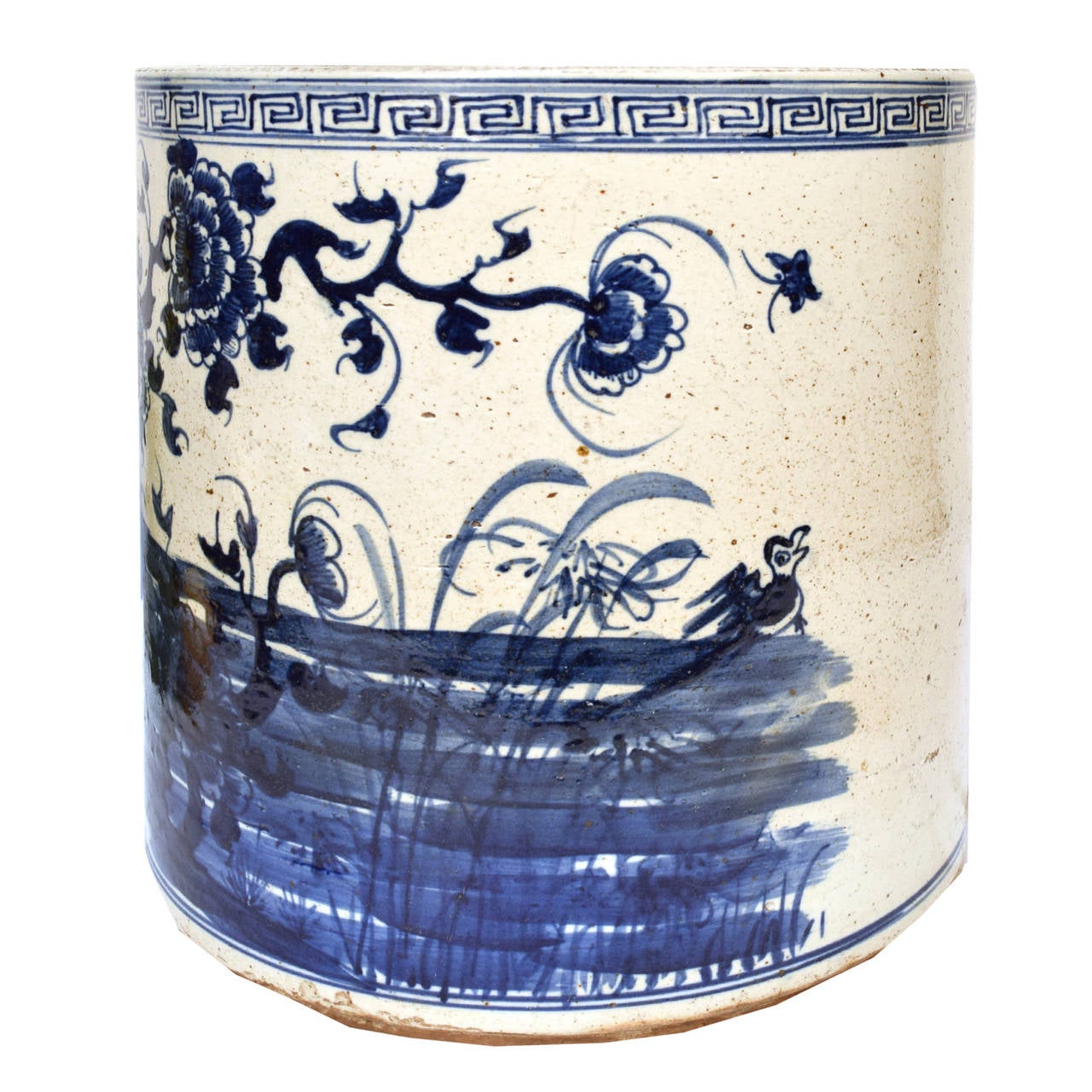 Qing Chinese Blue and White Phoenix Water Pot