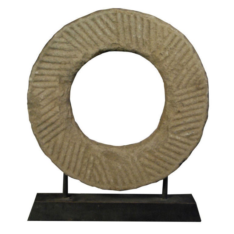 Early 20th Century Chinese Mill Stone on Stand