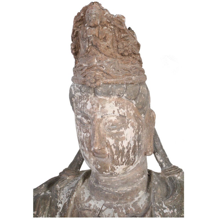 18th Century and Earlier Monumental 18th century Chinese Bodhisattva