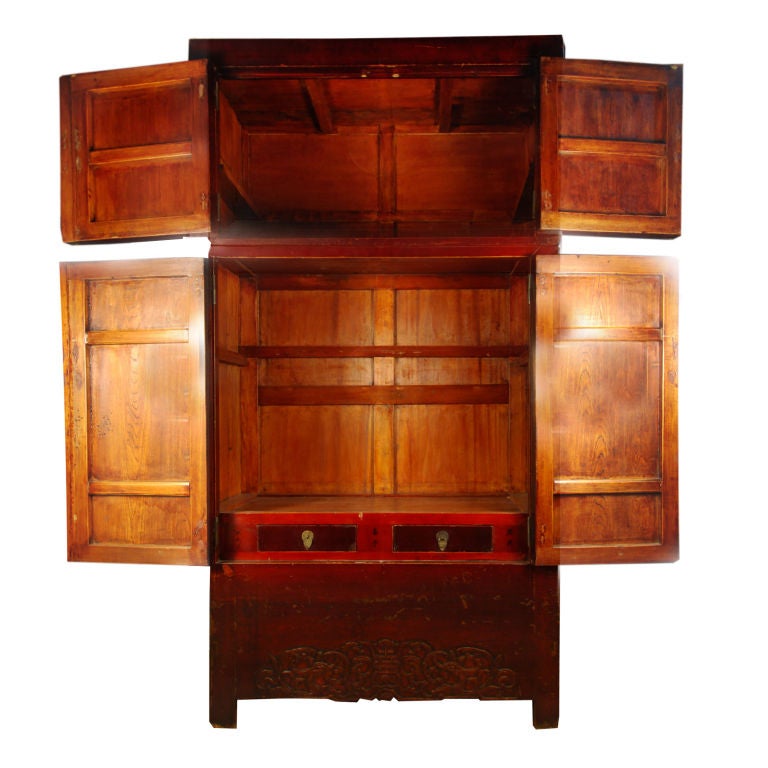 Elm 19th Century Chinese Compound Cabinet