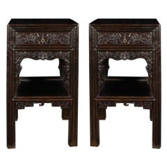Antique Pair of 19th Century Chinese Tables with Drawers