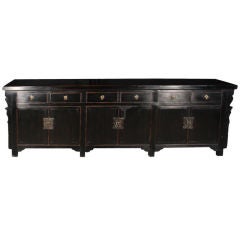 Antique 19th Century Chinese Black Lacquer Coffer