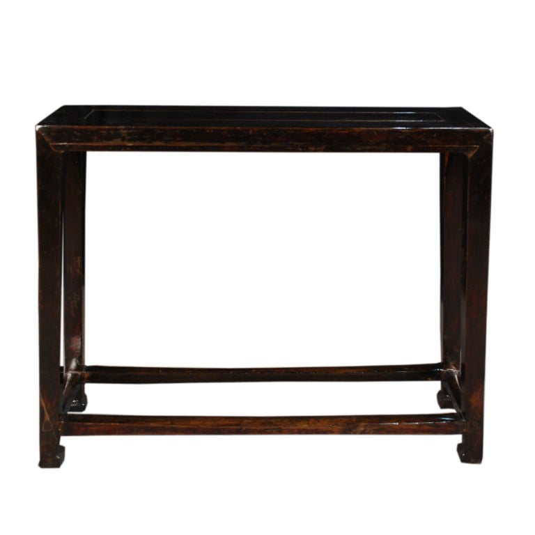 19th Century Chinese Shallow Black Lacquer Altar Table