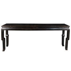 19th Century Chinese Black Lacquer Crooked Leg Altar