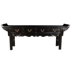Antique 19th Century Chinese Black Lacquer Altar
