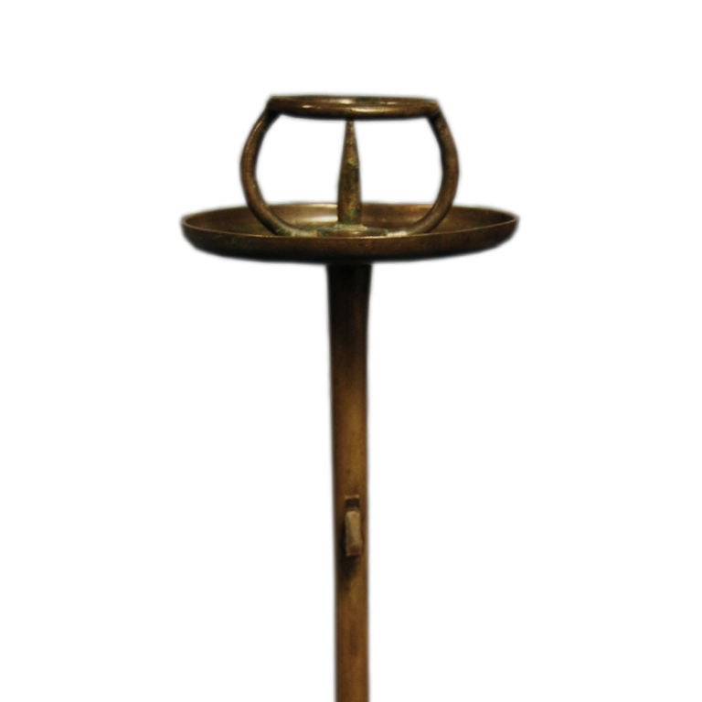 Pair of Bronze Japanese Candle Sticks