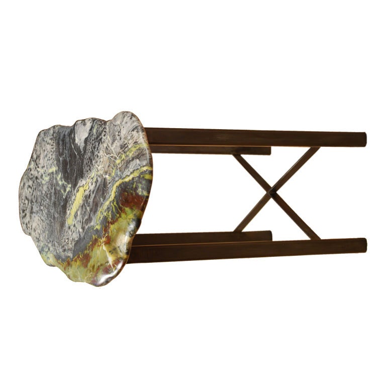 Meditation Stone Top Table In Excellent Condition In Chicago, IL