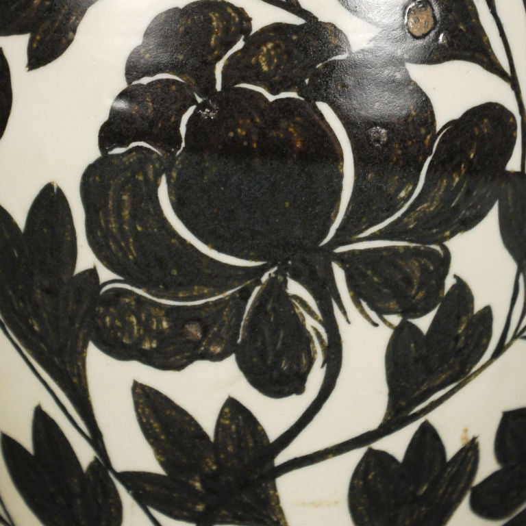 Porcelain 19th Century Chinese Meiping Peony Vase
