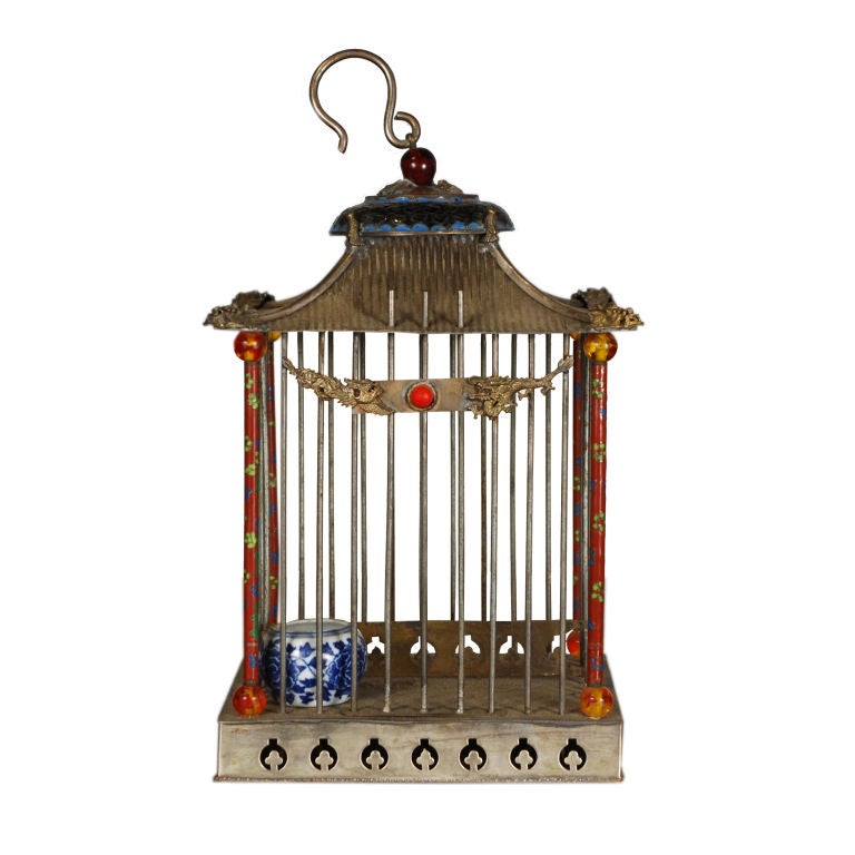 19th Century Chinese Cloisonné Bird Cage