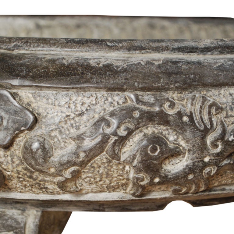 Chinese Shallow Footed Basin with Clouds and Phoenix