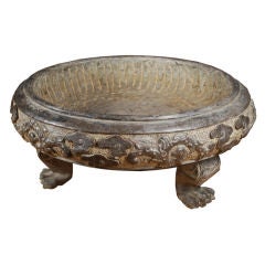 Antique Shallow Footed Basin with Clouds and Phoenix