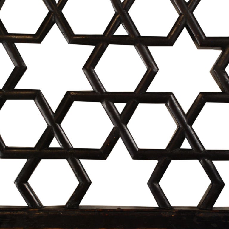 19th Century Chinese Lattice Courtyard Panel