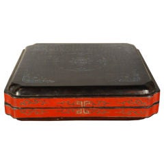 Early 20th Century Chinese Lacquered and Burgaute Box