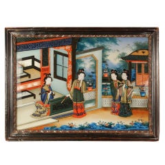 19th Century Chinese Reverse Glass Painting