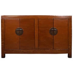 Early 20th Century Chinese Four-Door Red Cabinet 9