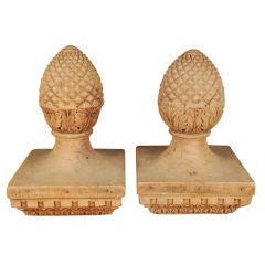 Pair of 19th Century Chinese Pine Cone Finials