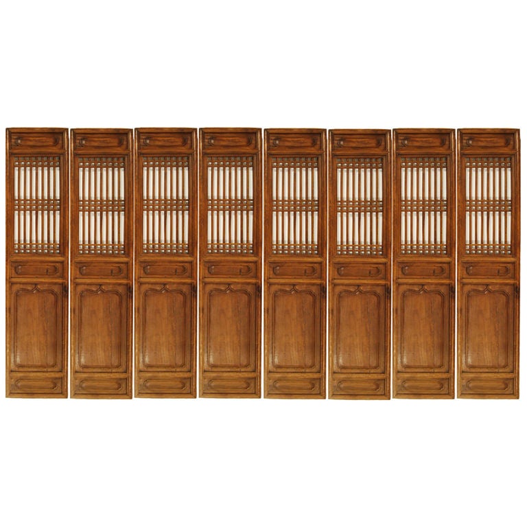 Set of Eight 19th Century Chinese Courtyard Panels