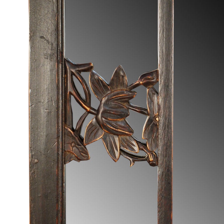Early 20th Century Chinese Window Lattice with Mirror