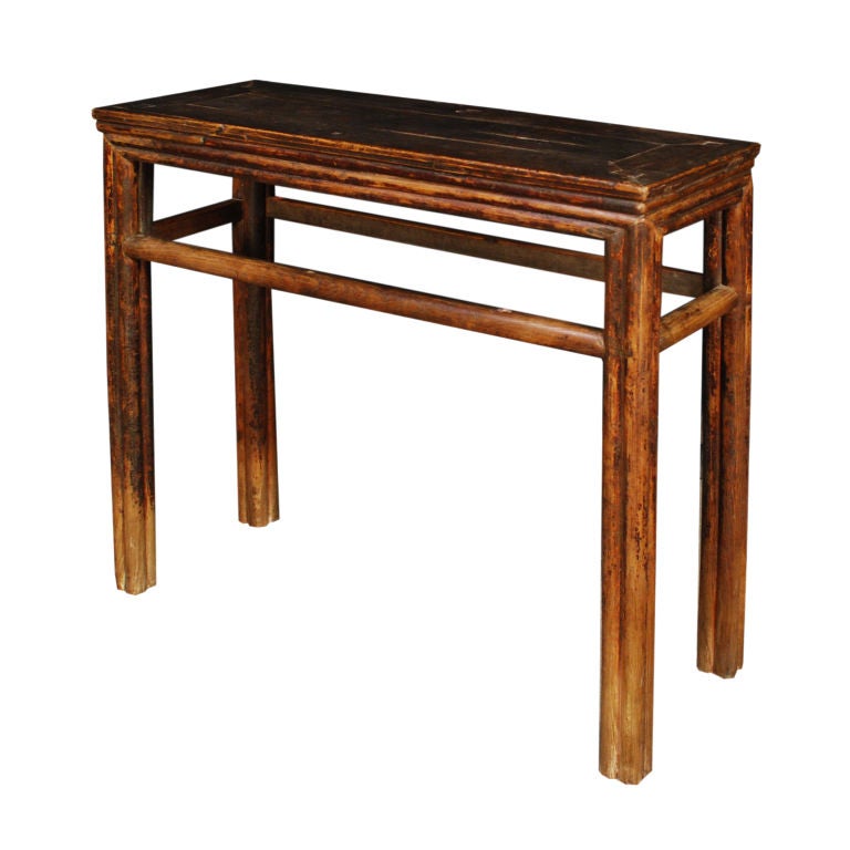 A 19th century Chinese elmwood altar table with wonderful thru-tenons and rich patina.<br />
<br />
Pagoda Red Collection #:  Z057<br />
<br />
<br />
Keywords:  Table, console, side, bedside, night stand, sideboard, buffet, server, credenza