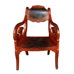 Early 20th Century Red Lacquered Chair
