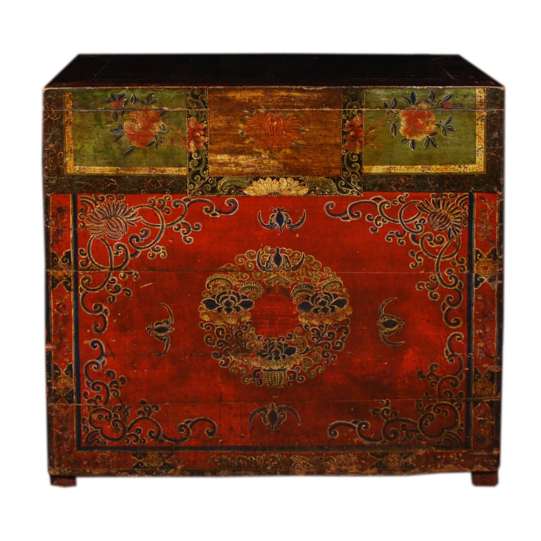 19th Century Mongolian Painted Chest