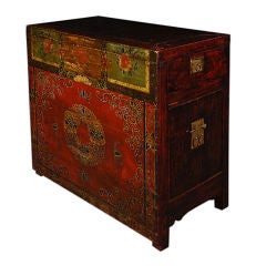 Antique 19th Century Mongolian Painted Chest