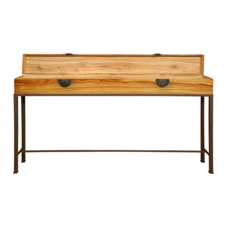 20th Century Chinese Scroll Box on Stand