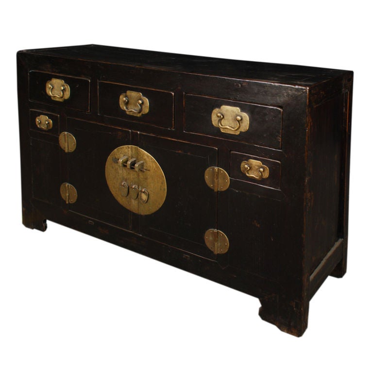 19th Century Chinese Five Drawer Two Door Coffer In Excellent Condition In Chicago, IL