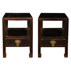 Antique Pair of 19th Century Chinese Tables with Drawers