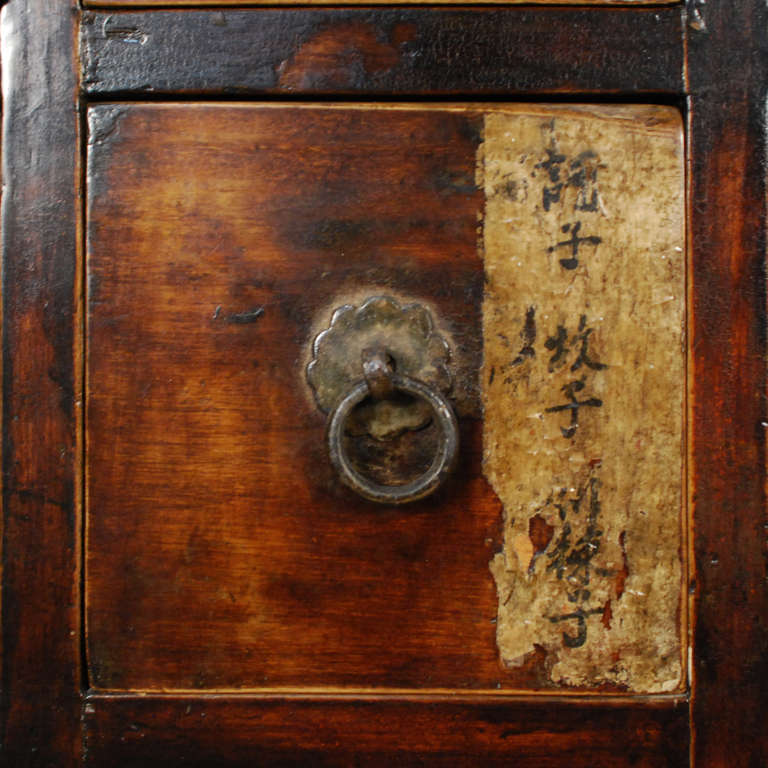 Elm 19th Century Chinese Apothecary Cabinet
