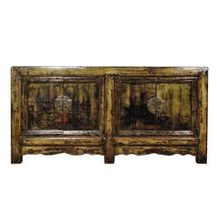 Early 20th Century Chinese Four Door Lacquered Coffer