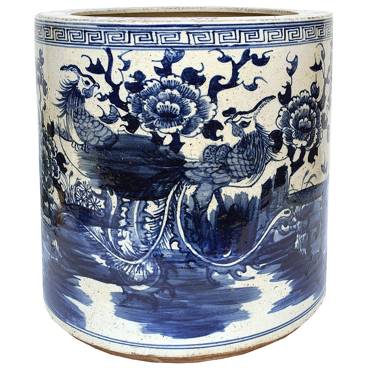 Chinese Blue and White Phoenix Water Pot