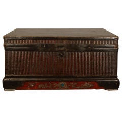 19th Century Chinese Woven Reed Trunk 4