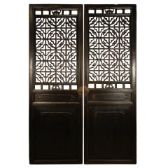 Antique Pair of 19th Century Chinese Courtyard Door Panels