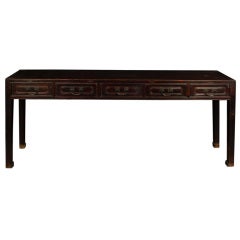 19th Century Chinese Five Drawer Table